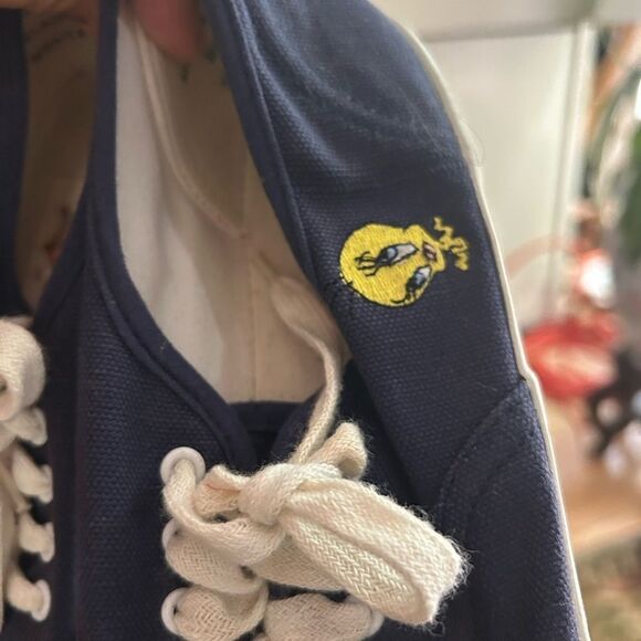 Vintage 1998 Women's Looney Tunes Tweety Bird Canvas Low Top Sneakers Size 8 - Picture 8 of 16